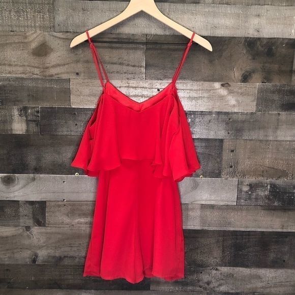 Haute Rogue Ruffle Cold Shoulder Romper - Picture 5 of 10